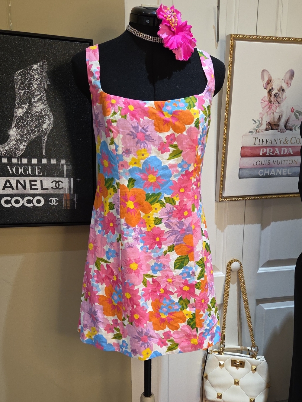 Show Me Your MuMu Pink Floral Multicolor Mini Dress